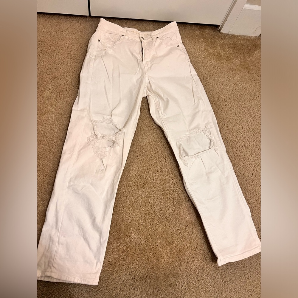 White ripped jeans